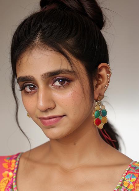 portrait of skswoman, hungry , wearing beachwear , with Top knot , background bathroom epic (photo, studio lighting, hard light, sony a7, 50 mm, matte skin, pores, colors, hyperdetailed, hyperrealistic), <lyco:Priya Prakash VarrierV2:1.0>