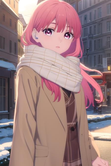 yukiitose, <lora:yuki itose-alpha-lora-nochekaiser:1>,
yuki itose, long hair, pink hair, red hair, (pink eyes:1.3),
BREAK long sleeves, scarf, coat, brown coat,
BREAK outdoors, city, snow, snowflake, sun, clouds,
BREAK looking at viewer, (cowboy shot:1.5),
BREAK <lyco:GoodHands-beta2:1>, (masterpiece:1.2), best quality, high resolution, unity 8k wallpaper, (illustration:0.8), (beautiful detailed eyes:1.6), extremely detailed face, perfect lighting, extremely detailed CG, (perfect hands, perfect anatomy),