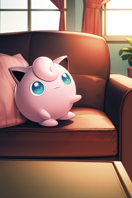 jigglypuff, casual, sitting, living room,