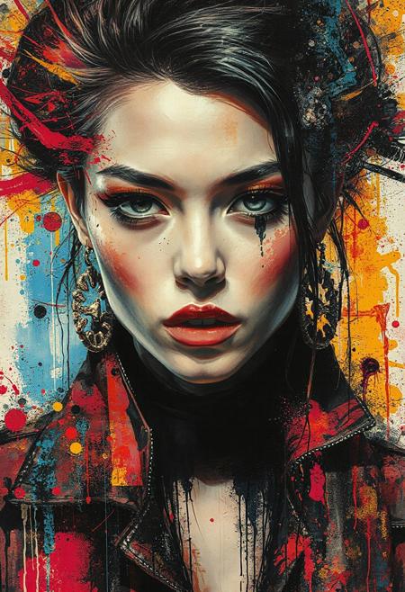 Beautiful portrait by Minjae Lee and Don Marco. Styled by Russ Mills. Explosive expressive colors, powerful, impactful, Yossi Kottler surrealism.