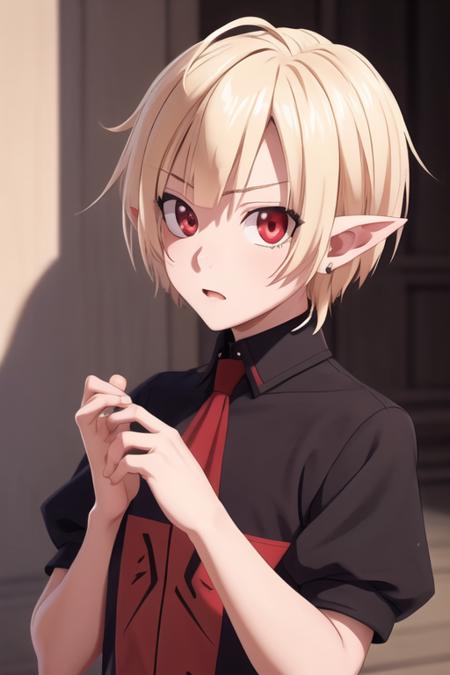 gasper_vladi pointy ears blonde hair red eyes