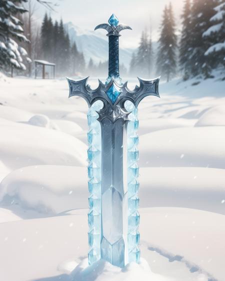 sword made of ice, snow