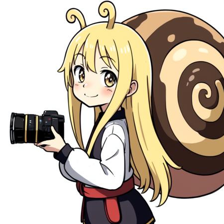 snail shell spiral snail tourist snail camera taking picture