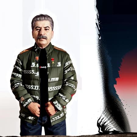 <lora:Joseph_Stalin-11:1>Stalin, <lora:drip_jacket:1> drip jacket, fullbody