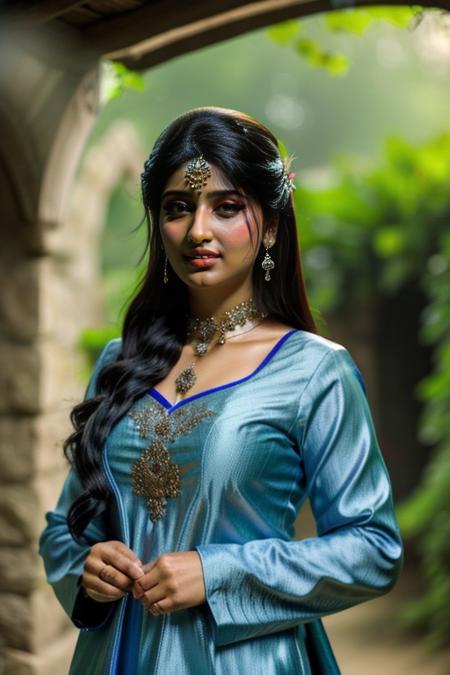 [Photorealistic Image, Outdoors, Soft Ambient Lighting, 70mm lens, Medium Shot, High Detail]"
BREAK
A young, beautiful, Pakistani woman named Nazia Khan meticulously attends to her chores in a rustic setting, surrounded by lush greenery and colorful flowers. The ambiance is reminiscent of a serene countryside, with birds chirping in the background. Her traditional attire adds a touch of elegance to the scene, blending seamlessly with the natural beauty around her. 
BREAK
 <lora:1dk:0.8> 1dk <lora:hairdetailer:0.8> <lora:hipoly_3dcg_v7-epoch:0.8> <lora:epi_noiseoffset2:0.8>