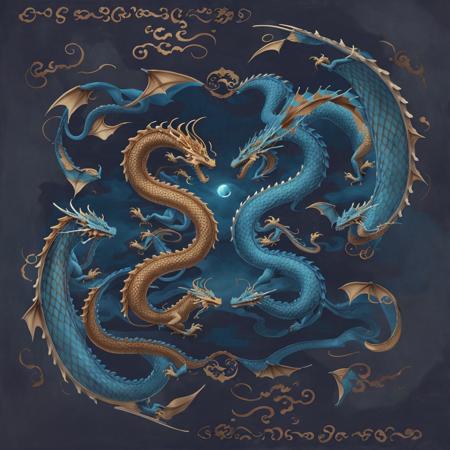 high quality, (2dragons:1.2), (taiji:1.2), longpao