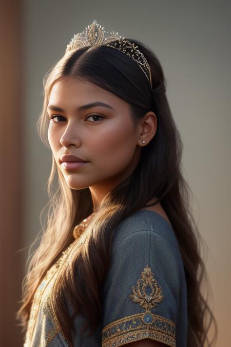 alyssawap as a native american princess standing in front of a teepee, princess robe, crown, masterpiece, best quality, highest quality, cinematic lighting, (volumetric lighting), extremely detailed CG unity 8k wallpaper, focused, 8k wallpaper, 4k wallpaper, extremely detailed, ultra realistic, photorealistic, sharp focus, absurdres, (HDR:1.2), (high contrast), photograph, detailed and intricate, instagram, portrait, highly detailed, digital painting, artstation, concept art, smooth, sharp focus, illustration, cinematic lighting, Style-Princess,