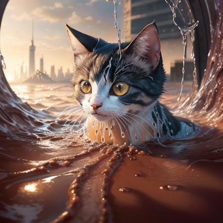 (art by SLPASHTER_3-7000:1.2), ((best quality)), ((masterpiece)), ((realistic)), (detailed), a cute cat looking down on huge cyberpunk style city, high detail, fantasy art, concept art, 4 k, ultra detail, computer art