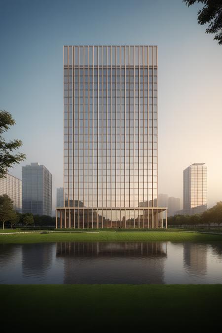 (masterpiece), best quality,8K,no humans, outdoors,
bangonglou,office building,
scenery, outdoors, sky,tree, reflection,cityscape, grass, day, building,window,  <lora:ZSofficeV1.0-000047:0.6>