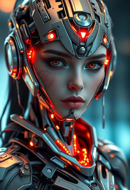 Mechanical female android looking, cinematic lighting, intricate, elegant, super highly detailed, art station, concept art, smooth, sharp focus, no blur, no dof, extreme illustration, Unreal Engine 5, Photorealism, HD quality, 8k resolution, cinema 4d, 3D, beautiful, delicate, art by artgerm and greg rutkowski and alphonse mucha and loish and WLOP