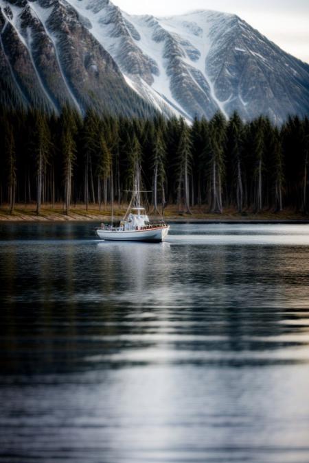 masterpiece, best quality, ultra-detailed, realistic, 8k, RAW photo, distant-view, (fisherman fishing troubles on small boat in the middle of the lake, small fish were flying on the water around the fisherman:1.37), eagle on distant trying to catch the fish, emphasize some little birds flying around, award winning realistic photography, morning, a bit cloudy, scenery photography, perfect shadow, perfect natural lighting, rich colors, perfect composition, perfect colors, flawless complexion photo, perfect intricate detailed, lakes, surreal, lifelike, real life scenery photo, top quality, trending on artstation, meadows, glitter, prettiest landscape, all kinds of flowers, flowers field, pine tree, fantastic, stunning, outstanding, finding nemo, breathtaking beautiful nature photo, out-of-this-world scenery, perfect reflection on water, depth of field, fisherman best day, detailerlora,