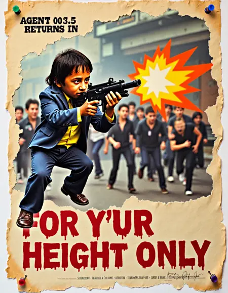 "For Y'ur Height Only" - vintage Pinoy cinematic style with Secret Agent 003 and 1/2 aka "Mini James Bond"