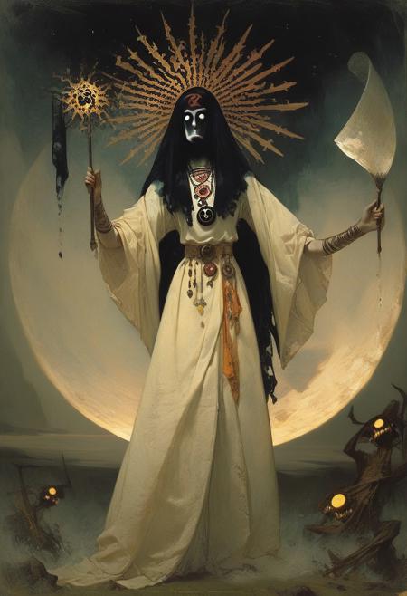 score_9, score_8_up, score_7_up, hindu goddess dancing in the swirling cosmos, wild dance kicking and flailing, aspect like a slender alien, radiating their awesome godlike might, strange woman, big eyes, dark blue skin, white eyes, golden jewelry,( a belt of skulls, a necklace of severed bloody heads:1.3), four arms, inhumanly thin, kaleidoscopic swirl of stars and nebulae in the background,
pop surrealism, pop art, painting, ph4nt0m01l