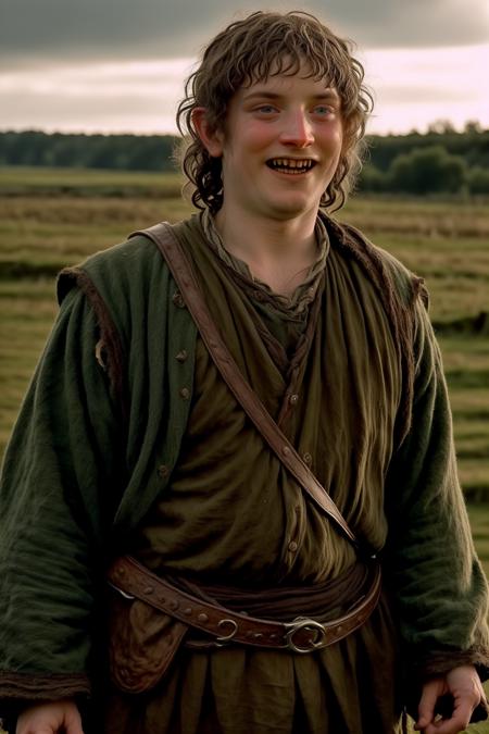 portrait of a mentally challenged man, with missing front tooth, hobbit, lord of the ring, cinematic light, hdr, 8k, masterpiece, realistic, highres,  <lora:ip-adapter-faceid-plus_sd15_lora:1>