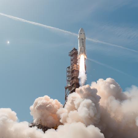 Photograph of a rocket launching into space with smoke and fire <lora:ReaPhoLoRA-10:1>, (good composition), (in frame), centered, 8k, 4k, detailed, attractive, beautiful, impressive, photorealistic, realistic, cinematic composition, volumetric lighting, high-resolution, vivid, detailed, stunning, professional, lifelike, crisp, flawless, DSLR, 4k, 8k, 16k, 1024, 2048, 4096, detailed, sharp, best quality, high quality, highres, absurdres