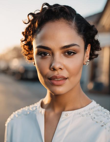 cinematic photo an exquisite portrait photograph, 85mm medium format photo of  (((ohwx woman))) with a classic haircut  <lora:tessa_lora_sdxl_v1-000009:1> . 35mm photograph, film, bokeh, professional, 4k, highly detailed