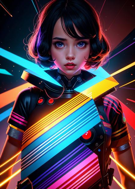 a supremacist girl wrapped in a geometric explosion, retro colors, photorealistic 8k render, cinematic lighting,  powerful imagery, Hyperdetailed photorealism, 108 megapixels,