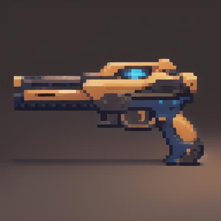 Laser gun, laser, sniper gun,Side view,gun,firearms,Science Fiction, Weapons, Technology, Future,Pure background, simple background,pixel,pixelart,pixel art, <lora:pixel gun:1>, masterpiece,best,quality