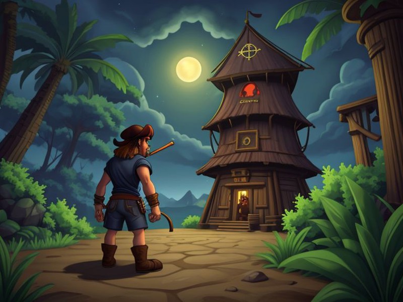 XE-LucasArts, Monkey Island Style, 
a cursed pirate treasure hunt,