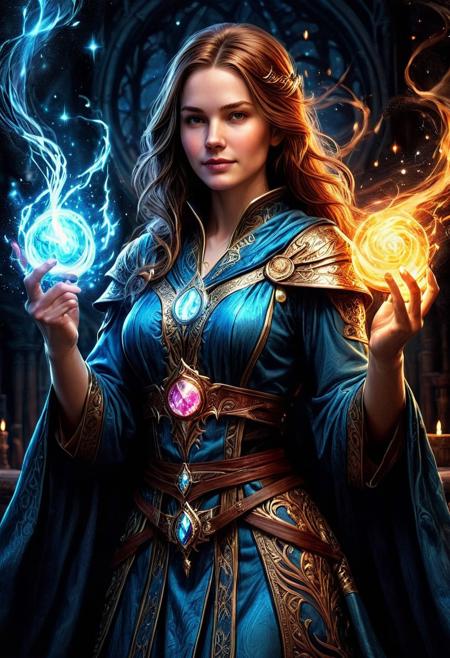 woman, 20 year old, magic, spellcaster, battlemage, robes, slender, battle, breathtaking detailed, masterpiece, lovely, charming, awe-inspiring, radiant, magnificent. glossy, award-winning, professional, highly detailed, extremely high-resolution details, photographic, realism pushed to extreme, fine texture, incredibly lifelike, high contrast, well defined