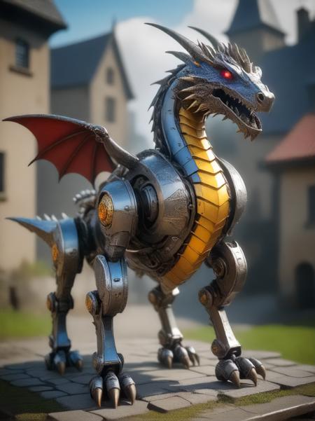 Mech dragon, Videogame style, Vibrant, cute, cartoony, fantasy, playful, alex timmermans and beth conklin, <lora:more_details:0.5>, <art by mooncryptowow:0.3>,