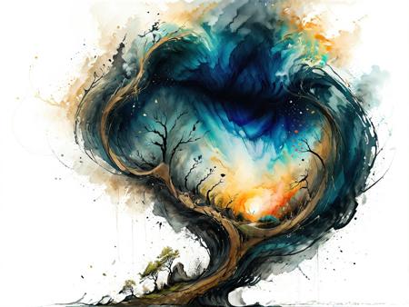 whirlwind, landscape scenery, watercolor and ink style, white background, artistic and abstract, whirlwind, key visual, ink painting art, vibrant colors, minimalism, soft brush strokes <lora:Cute_Drawing:0.8> <lora:hyperkraximalism_v1-1:0.8>