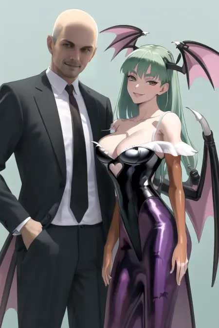 Agent 47 x Morrigan Aensland (Hitman x Darkstalkers)