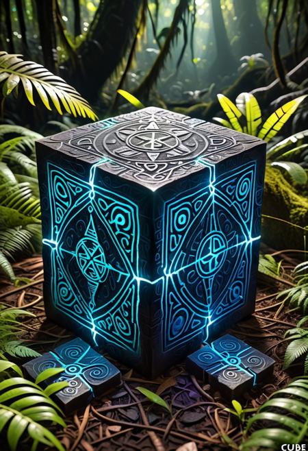 Deep in the heart of an uncharted jungle, explorers uncover an ancient cube carved from obsidian, its surface etched with glowing runes that shift and change when touched. Legend whispers that the cube holds the secrets of an extinct civilization, but only those with the courage to solve its puzzles can unlock its power. As the team tries to decipher its mysteries, the jungle around them begins to come alive—trees move, shadows grow eyes, and the very ground seems to pulse with a heartbeat.