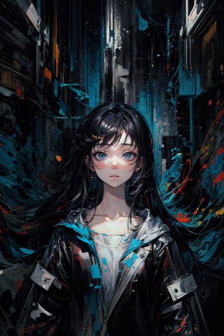 (abstract art:1.3), style of Yuko Shimizu, gray theme, dark theme, 1girl,long hair ultra high res, masterpiece, best quality, <lora:acid_fluid_lora:0.39> <lora:M4rbleSCNEWCIVIT:0.41> <lora:add_detail:0.96> <lora:BaikenMS:1>