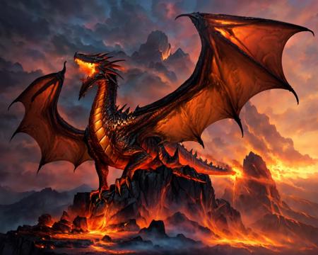 <lora:magma dragon:0.6> magma dragon on top of a cliff,
(masterpiece),  best quality, highres, 4k, 8k, Detailed Illustration, intricate detail, cinematic lighting, amazing quality, amazing shading, soft lighting