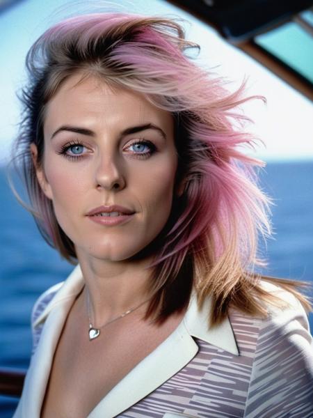 professional portrait photograph of a beautiful, elizabethhurley, <lora:elizabethhurley_sdxl:0.8> with (long pink hair), (wearing a long sleeve shirt:1.2), (looking up in a yacht:1.2), summer <lora:DetailedEyes_V3:0.8>  (pores:0.5) (freckles:0.2)