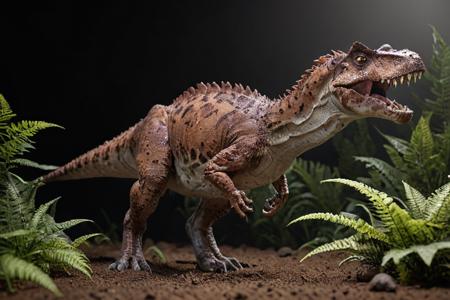 carnotaurus with hypnotic eyes and (tiny-front arms:3), scales near ferns<lora:Dinosaur_Generator_v2.0:.5>, award winning photograph + cinematic shot + photos taken by ARRI 65 + incredibly detailed, sharpen, details + professional lighting, photography lighting + 50mm, 80mm, 100m + lightroom gallery + behance photographys + unsplash, global illumination, epic award winning photograph (subsurface scattering:1.3), intracate details, ambient occlusion, global illumination, realism, hyper realistic, hyper detailed