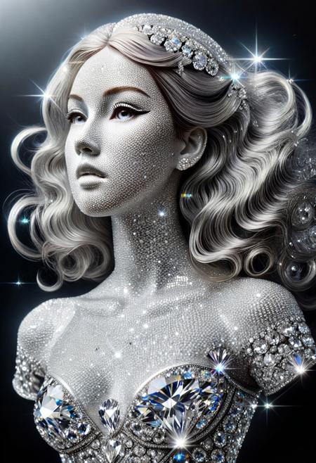Masterpiece, best quality, 1girl, diamondMW, countless diamonds