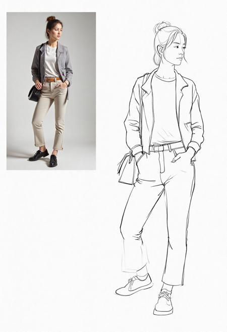DL_Combination Of Photos And Line Drawings_Character Posture Drawing v1.0