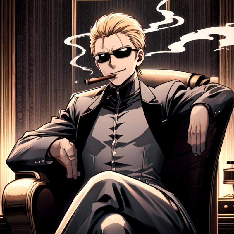 smoking on lounge chair image by saehara151