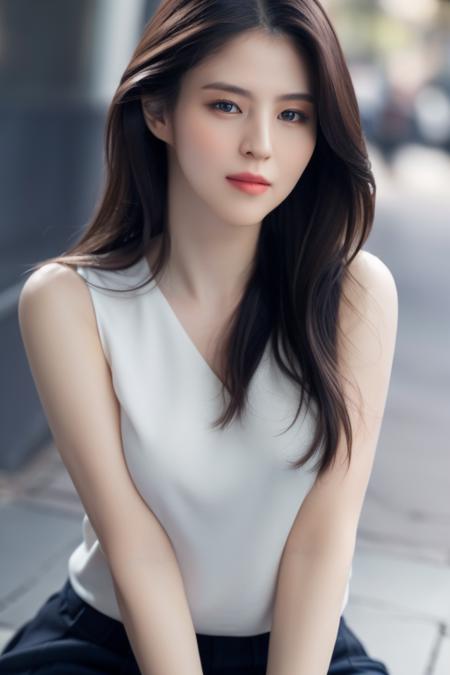 <lora:Hansoheechill:1>,Sohee,1girl,solo,woman,complex 3d render ultra detailed,(smile:1.1), portrait of beautiful woman, moody portrait, striking features, beauty, intricate details, dramatic composition, tension, contrast, texture, realism, high-quality rendering, stunning art, high quality, film grain, Fujifilm XT3,swirly bokeh,(realistic, photo-realistic:1.2),RAW photo,physically-based rendering,(looking at viewer:1.4),(8k, best quality, masterpiece:1.2),(full body shot:1.1),octane render,extremely detailed CG, unity 8k wallpaper,in street,urban,city,(studio soft light,sunlight:1.1),(a girl is wearing sleeveless and skirt :1.5),hyper realistic detail shiny skin,ultra detailed,(ultra realistic:1.1),(intricate:1.2),(photorealistic:1.1),1girl,(skinny:1.3),detailed background ,(large breasts:1.1)