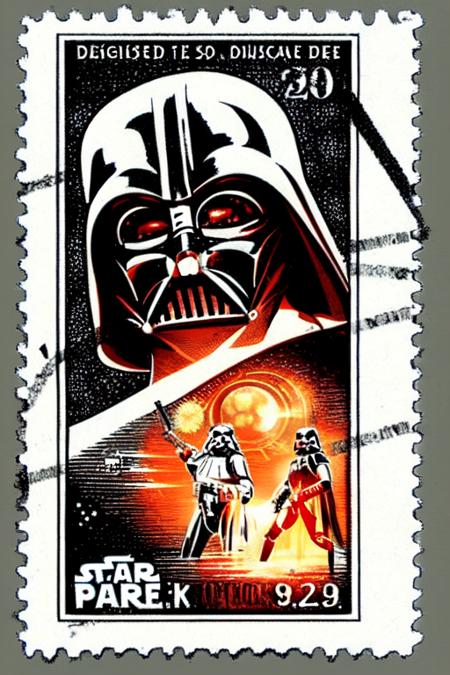 best quality,stamp,design_on_black_background,star wars