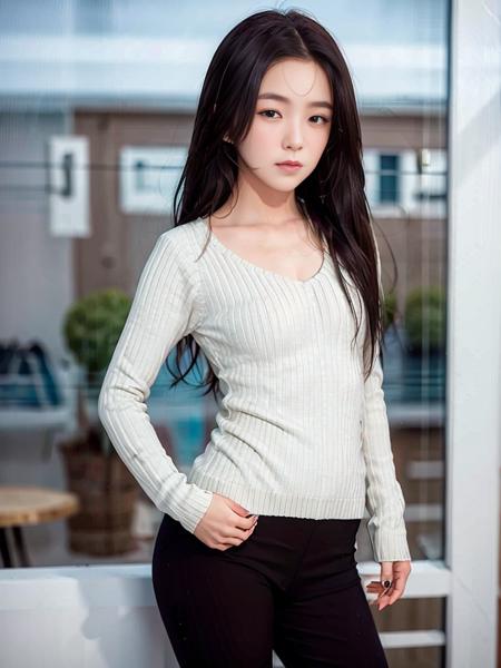 photorealistic, long_hair, realistic, solo, photorealistic, best quality, ultra high res,1girl,

standing by the window in a soft gray cashmere sweater and leggings,

1girl,
beautiful, masterpiece, best quality, extremely detailed face, perfect lighting, 1girl, solo,


best quality, ultra high res, photorealistic,
ultra detailed,
masterpiece, best quality, <lora:irene_v3:0.9>,irene1,