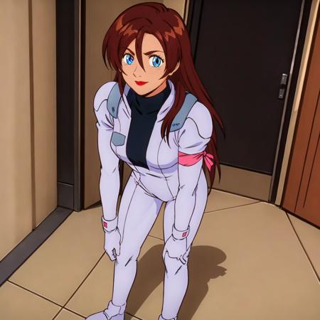 masterpiece,high quality,indoors,
<lora:shriketeam001:0.7>,full body,standing,looking at viewer,smile,
maheriameril,1girl,
long hair,brown hair,hair between eyes,blue eyes,lipstick,
turtleneck,pilot suit,arm ribbon,