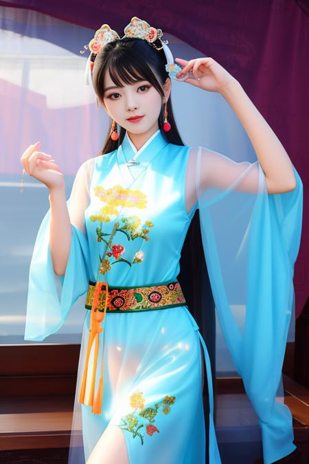 , photo, real, 1 girl, 18 years old, Taoist clothes<lora:clothes_Taoist:0.3> , beautiful pattern, translucent.