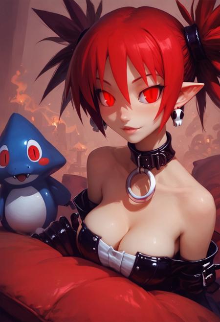 score_9, score_8_up, score_8, score_9, (etna (disgaea):1), 
demon girl, red hair, short hair, twintails, red eyes, cleavage, pointy ears, choker, 
dark goddess, perfect face, smooth skin, (big devil horns), long hair, glowing eyes, cleavage, cinematic lighting, dark, seductive, perfect anatomy, focus, detailed, high definition, (bedroom), Expressiveh, g0thicPXL, concept art, realistic, low-key, chiaroscuro