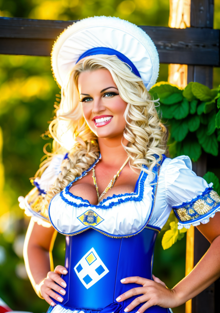 (nikkitylerquiron supermodel) is a (bavarian beer girl:1.3) , (wearing traditional bavarian attire), cable electric wires, microchip, robotic parts, sharp focus, erotic mood, (highly detailed face), realistic skin texture, (fujifilm xt3),  (ultra-detailed), (photo),(masterpiece:0.5), (realistic:1.1), 
 <lora:quiron_NikkiTyler_v1b:1>