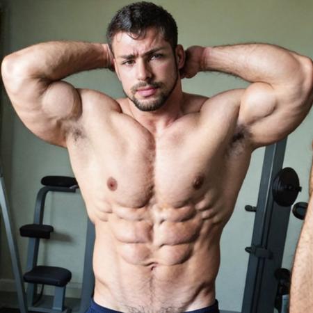 1boy, muscle focus, realistic, face details,  <lora:Caua Reymond:0.9>, body flex, muscled