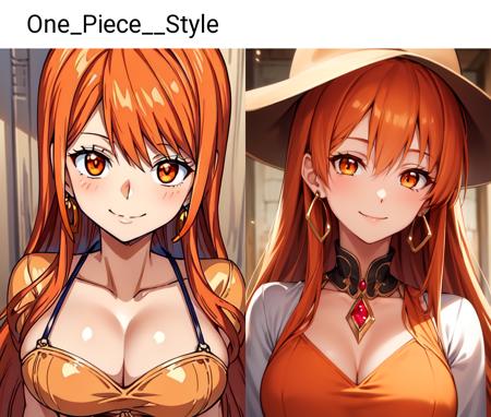 (masterpiece),best quality,looking at viewers,1girl,bangs,orange eyes,close up,cowboy shot,day,solo,standing,smile,OPstylee,looking at viewer,breasts,solo,long hair,looking at viewer,smile,brown eyes,jewelry,closed mouth,earrings,orange hair,portrait,<lora:One_Piece__Style:0.9>,madhouse-Animestyle ,<lora:MadHouse-Anime_Style:0.7>,