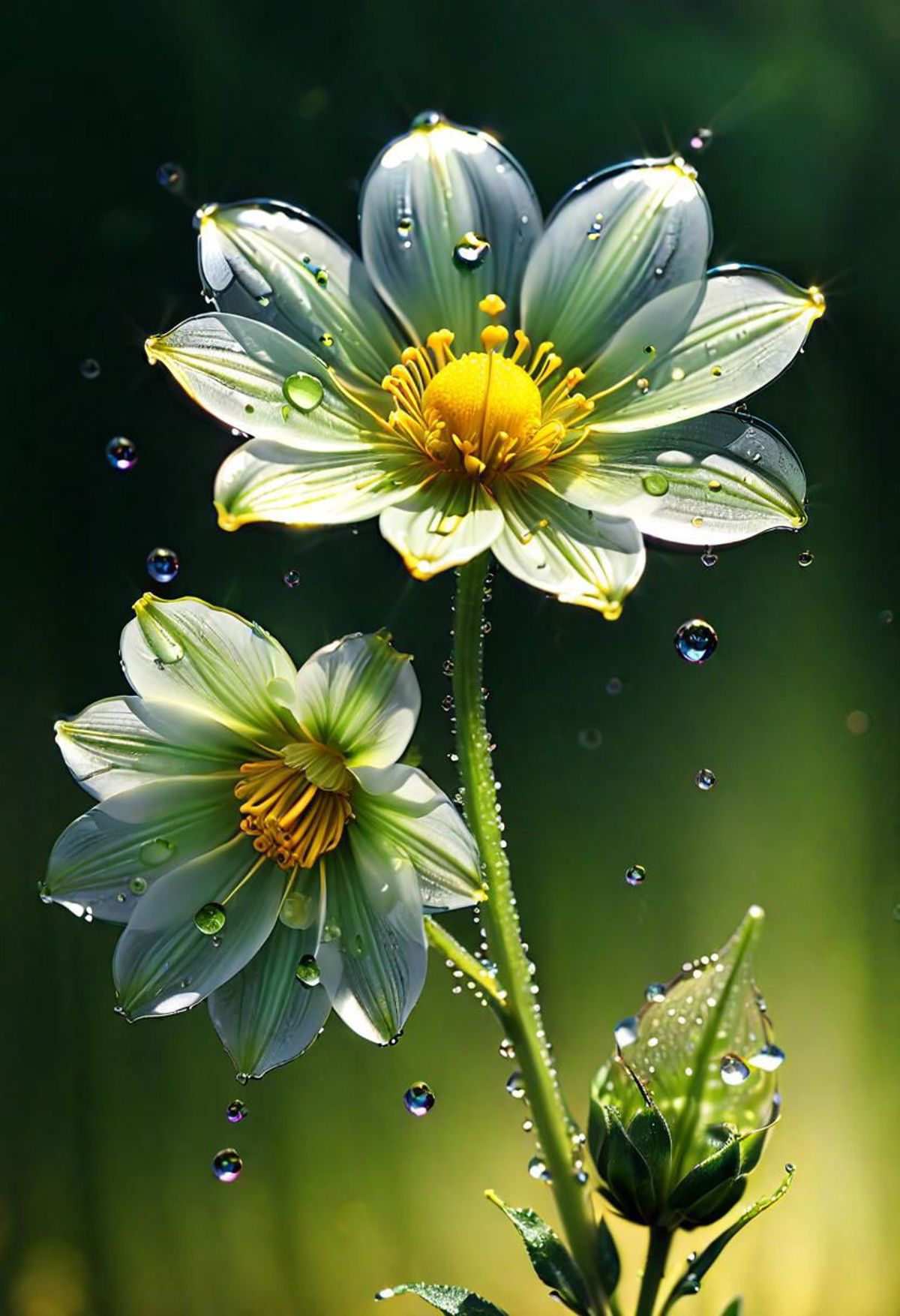A close-up of a flower with water droplets on it.