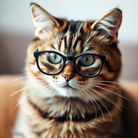 a stylish cat wearing glasses