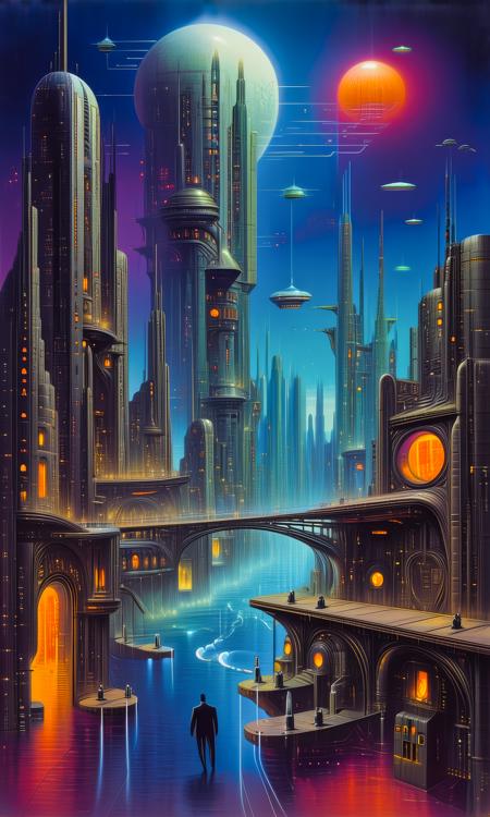 ORIGINAL PROMPT: An artwork done in the style of (Vladimir Kush:1.4).
A provocative and detailed random scene that best depicts the Cyberpunk genre.
PRODUCTION PROMPT: Original prompt was used.