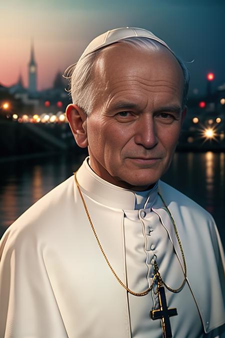 8k, raw, best quality, masterpiece:1.2,realistic, portrait of jp2v1 as old pope , cinematic lighting, ray tracing, octane render,night italian city in background <lora:jpv2:1>