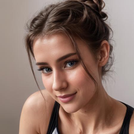 <lora:Mira_Szalma_InstagramTwitchTikTok-000010:0.8> a photo of miraszalma, headshot, bun, Beautiful, Detailed face,  Perfect eyes, (highly detailed skin:1.1),best quality,Professional Photography, Photorealistic, 8k, ultra high resolution, DSLR, high quality, Fujifilm XT3, award winning, masterpiece,   <lora:picxer_real:0.6> <lora:more_details:0.8> in london, (masterpiece, high res, 4k, realistic)
