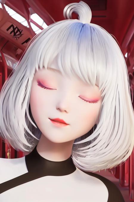 1girl,solo,white_hair,closed eyes